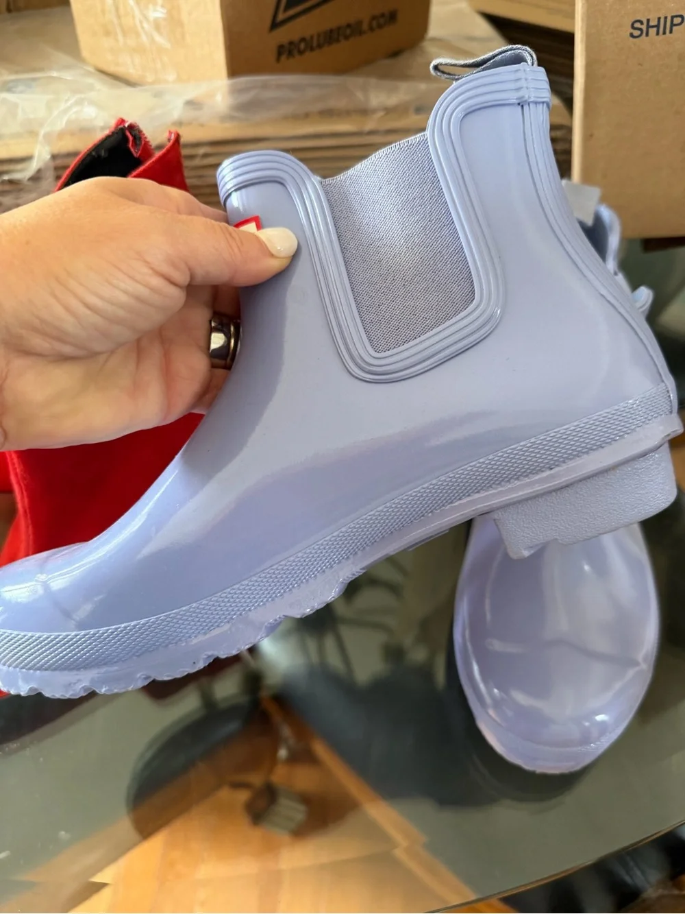 Hunter Chelsea Rain Boots in Light Lavender